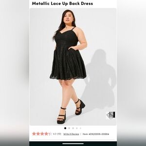 Torrid Metallic Lace Up Back Dress *** NWT *** SIZE 24W